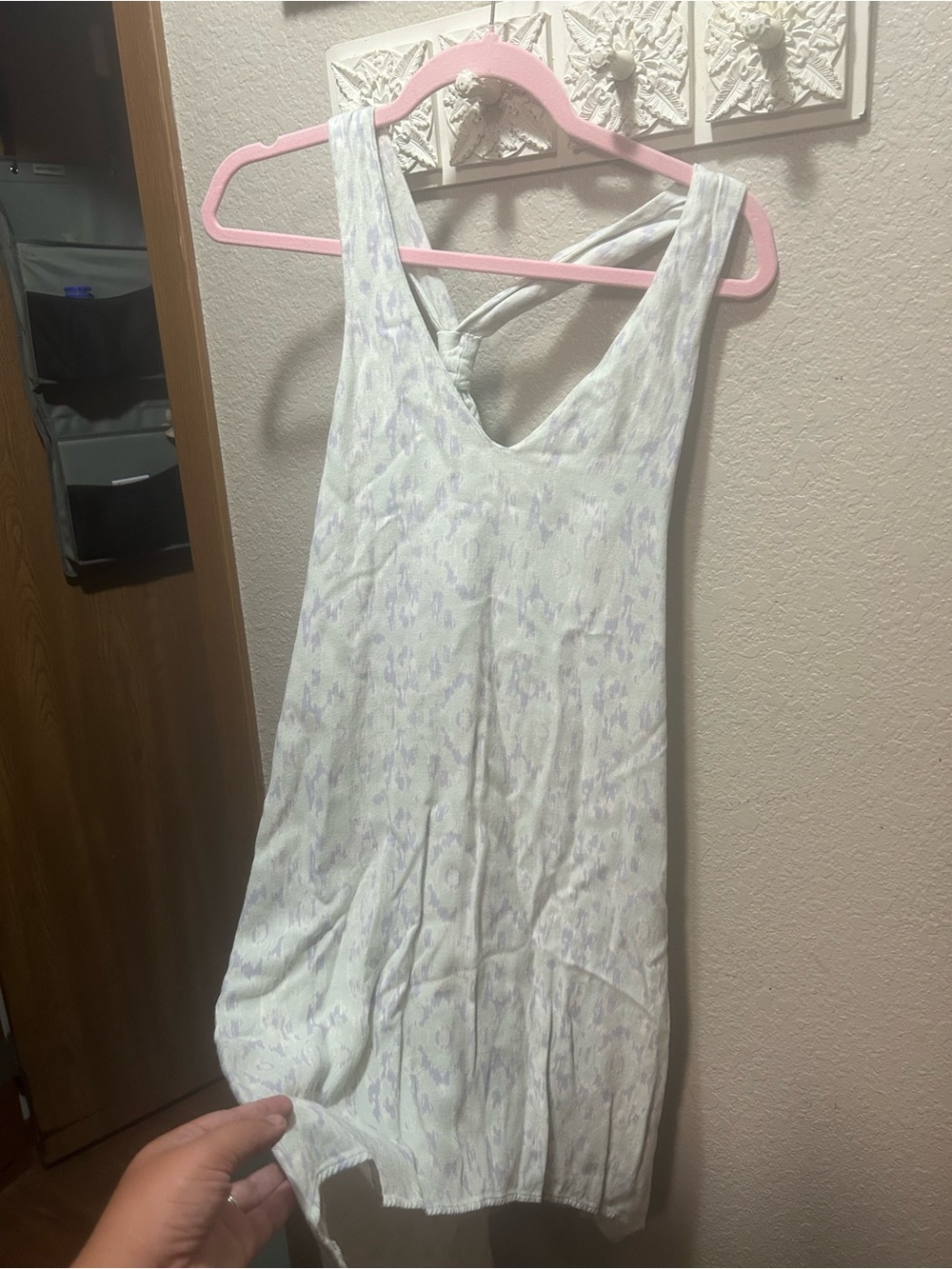 Sleeveless Mini Dress in Light Lavender Print